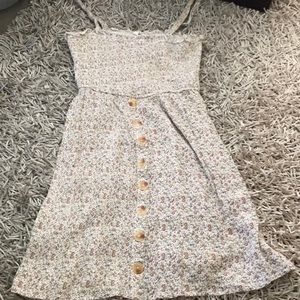 Sky & Sparrow Ditsy Floral Smocked Cream Sundress